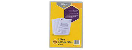 MARBIG DURABLE A4 CLEAR LETTER FILE WITH TOP & SIDE OPENING