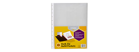 MARBIG KWIK ZIP REFILLS FOR DISPLAY BOOKS (10 PACK)
