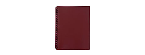 MARBIG MAROON REFILLABLE A4 DISPLAY BOOK WITH 20 POCKETS