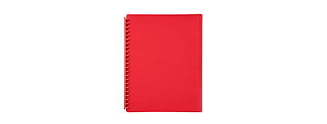 MARBIG RED REFILLABLE A4 DISPLAY BOOK WITH 20 POCKETS