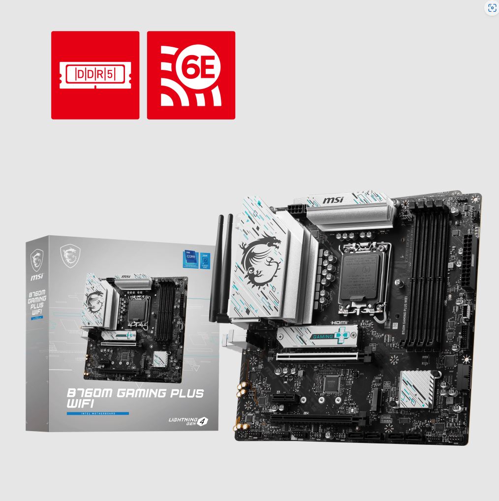 MSI B760M GAMING PLUS WIFI MOTHERBOARD FOR PC BUILDERS