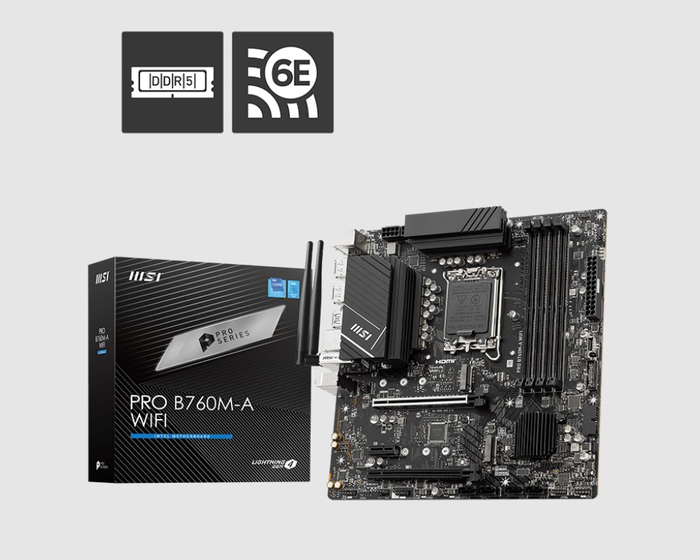 MSI PRO B760M-A WIFI MOTHERBOARD FOR RELIABLE BUILDS