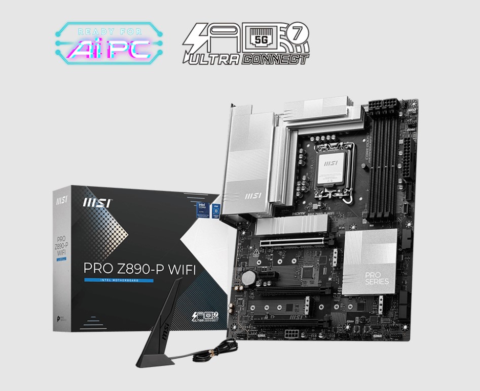 MSI PRO Z890-P WIFI MOTHERBOARD FOR RELIABLE PC BUILDS