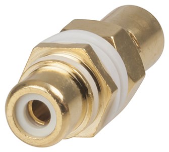 UNSPECIFIED MANUFACTURER (USE PRODUCT TITLE/SKU IF BRAND IS MISSING) WHITE PANEL MOUNT RCA SOCKET ADAPTOR - SOCKET TO SOCKET