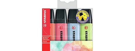 ASSORTED MANUFACTURER PASTEL HIGHLIGHTERS WALLET 4 - LOW-KEY HIGHLIGHTING FOR STUDY