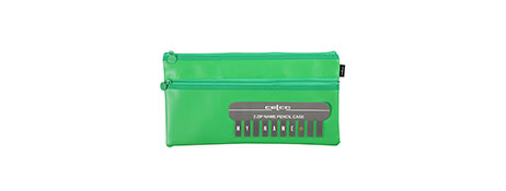UNSPECIFIED MANUFACTURER PERSONALISED GREEN POLYURETHANE PENCIL CASE WITH METAL ZIP