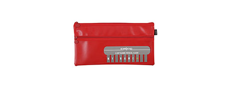 UNSPECIFIED MANUFACTURER PERSONALISED RED POLYURETHANE PENCIL CASE WITH METAL ZIP