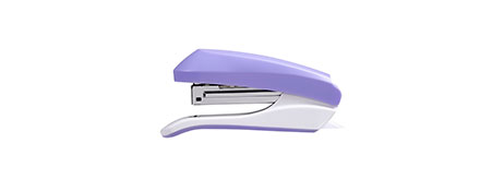 REXEL (IMPLIED BY STAPLE COMPATIBILITY) PORTABLE LAVENDER MINI STAPLER WITH REMOVER - 15 SHEET CAPACITY