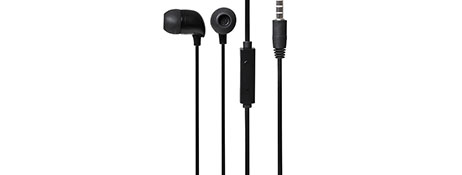 GENERIC/UNSPECIFIED MANUFACTURER BLACK WIRED EARPHONES WITH POWERFUL SOUND & TANGLE-FREE CABLE