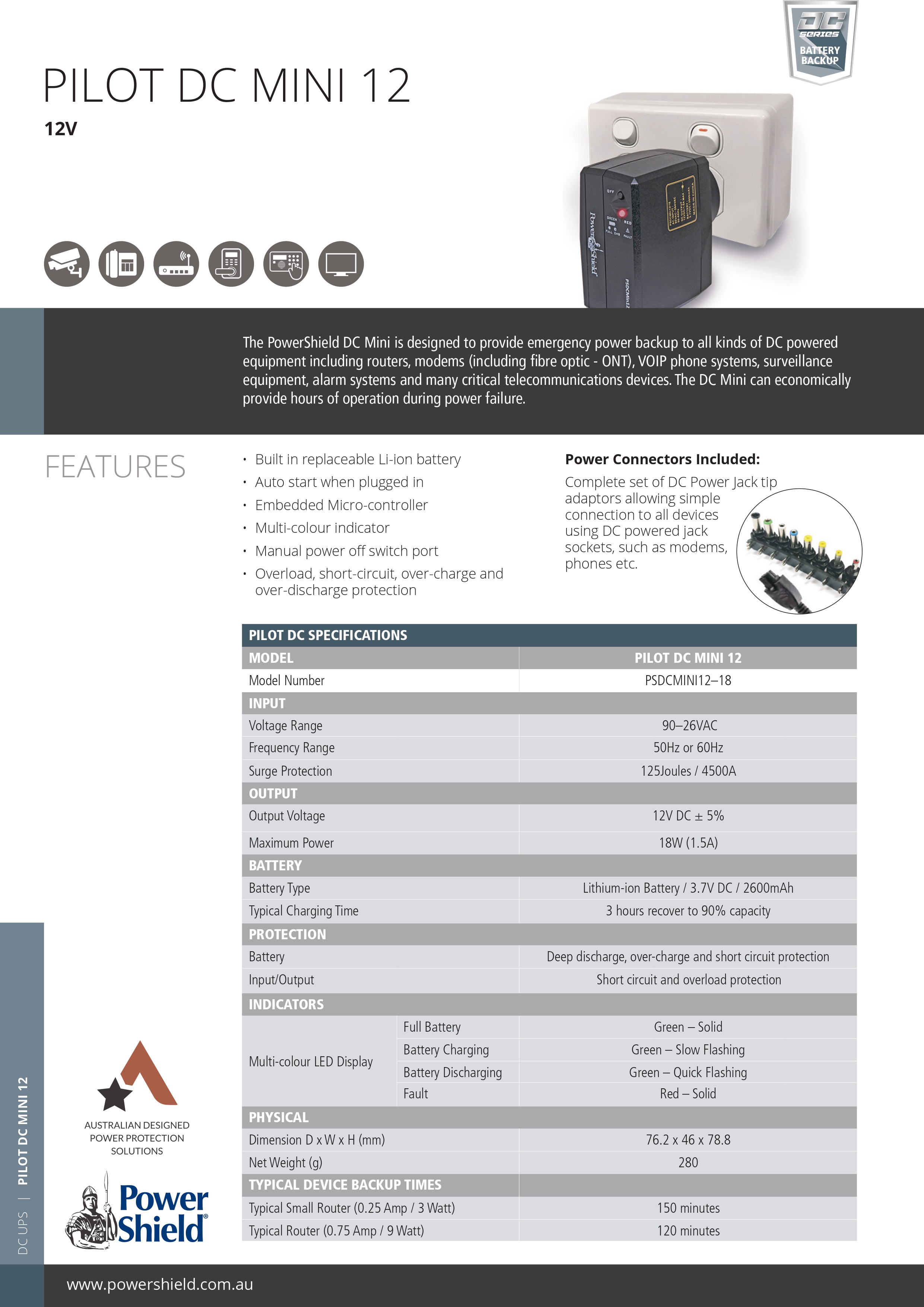 POWERSHIELD 12 OUTLET SURGE PROTECTOR WITH USB CHARGING