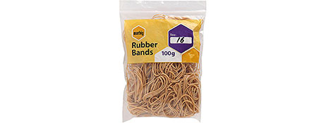 UNSPECIFIED MANUFACTURER NATURAL RUBBER BANDS 100G BAGS - VARIOUS SIZES FOR OFFICE & HOME