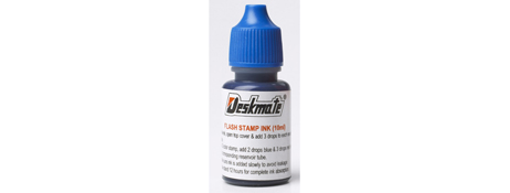 DESKMATE PRE-INKED STAMP REFILL INK - QUICK DRY BLUE 10ML
