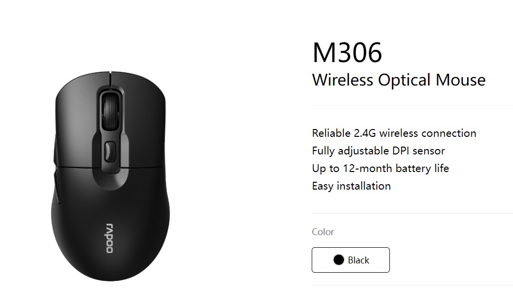 RAPOO M306 WIRELESS MOUSE - RELIABLE COMFORT FOR YOUR PC