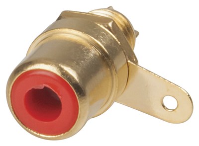 UNSPECIFIED MANUFACTURER RED GOLD-PLATED RCA CHASSIS SOCKET FOR AUDIO REPAIRS