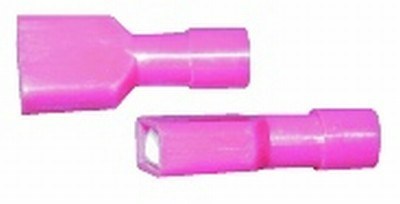 UNSPECIFIED MANUFACTURER RED FULLY INSULATED FEMALE SPADE CONNECTORS - 50 PACK