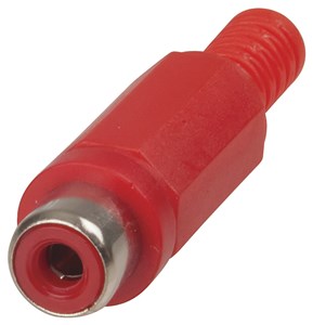 UNSPECIFIED MANUFACTURER RED PLASTIC RCA SOCKET - SOLDER TAG CONNECTOR