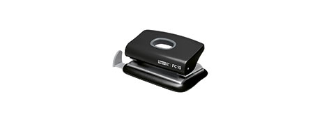 RAPID (IMPLIED BY COLOUR COORDINATION MENTION) COMPACT 2-HOLE PUNCH, 10 SHEET CAPACITY, TRENDY DESIGN