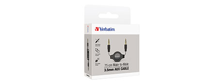 GENERIC AUDIO SOLUTIONS RETRACTABLE 3.5MM AUDIO CABLE FOR CAR & SPEAKERS - BLACK