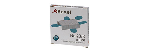 REXEL NO. 23 STAPLES, 8MM LEG, 40 SHEET CAPACITY