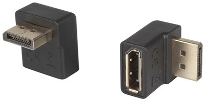 RIGHT ANGLE DISPLAYPORT PLUG TO SOCKET ADAPTOR FOR TIGHT SPACES