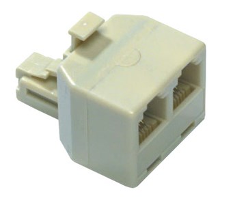 UNSPECIFIED MANUFACTURER RJ12 6/4/C MODULAR DOUBLE ADAPTOR FOR TWO PHONES