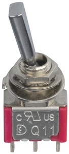 GENERIC/COMPONENT SUPPLIER SPDT MINI TOGGLE SWITCH - FLATTENED ACTUATOR FOR EASY CONTROL