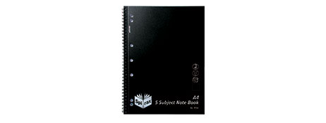 SPIRAX 5 SUBJECT A4 TWIN WIRE NOTEBOOK WITH DIVIDERS