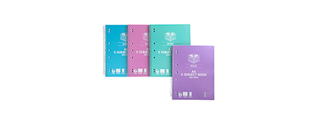 SPIRAX KODE METALLIC A4 NOTEBOOKS WITH 4 POCKET DIVIDER