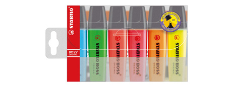 STABILO BOSS ORIGINAL HIGHLIGHTERS - 9 FLUORESCENT COLOURS PACK