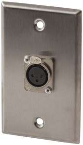 UNSPECIFIED MANUFACTURER STAINLESS STEEL WALL PLATE FOR XLR SOCKETS