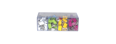 UNSPECIFIED MANUFACTURER STRONG SPRING STEEL BINDER CLIPS 19MM ASSORTED COLOURS (96 PACK)
