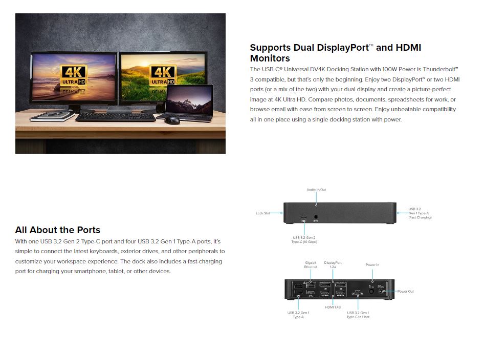 TARGUS 18.2" LAPTOP DOCKING STATION FOR ULTIMATE CONNECTIVITY