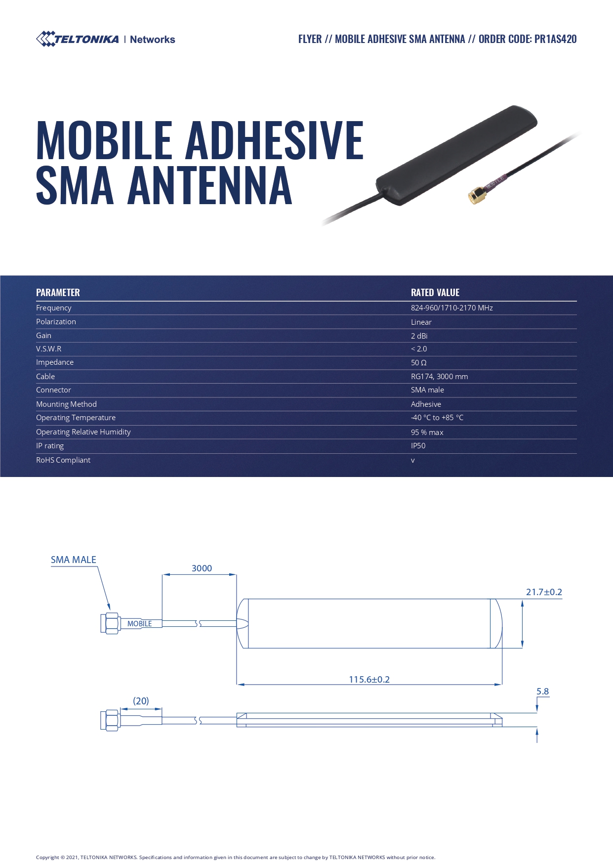 TELTONIKA PR1AS420 INDUSTRIAL 4G LTE ROUTER FOR RELIABLE CONNECTIVITY