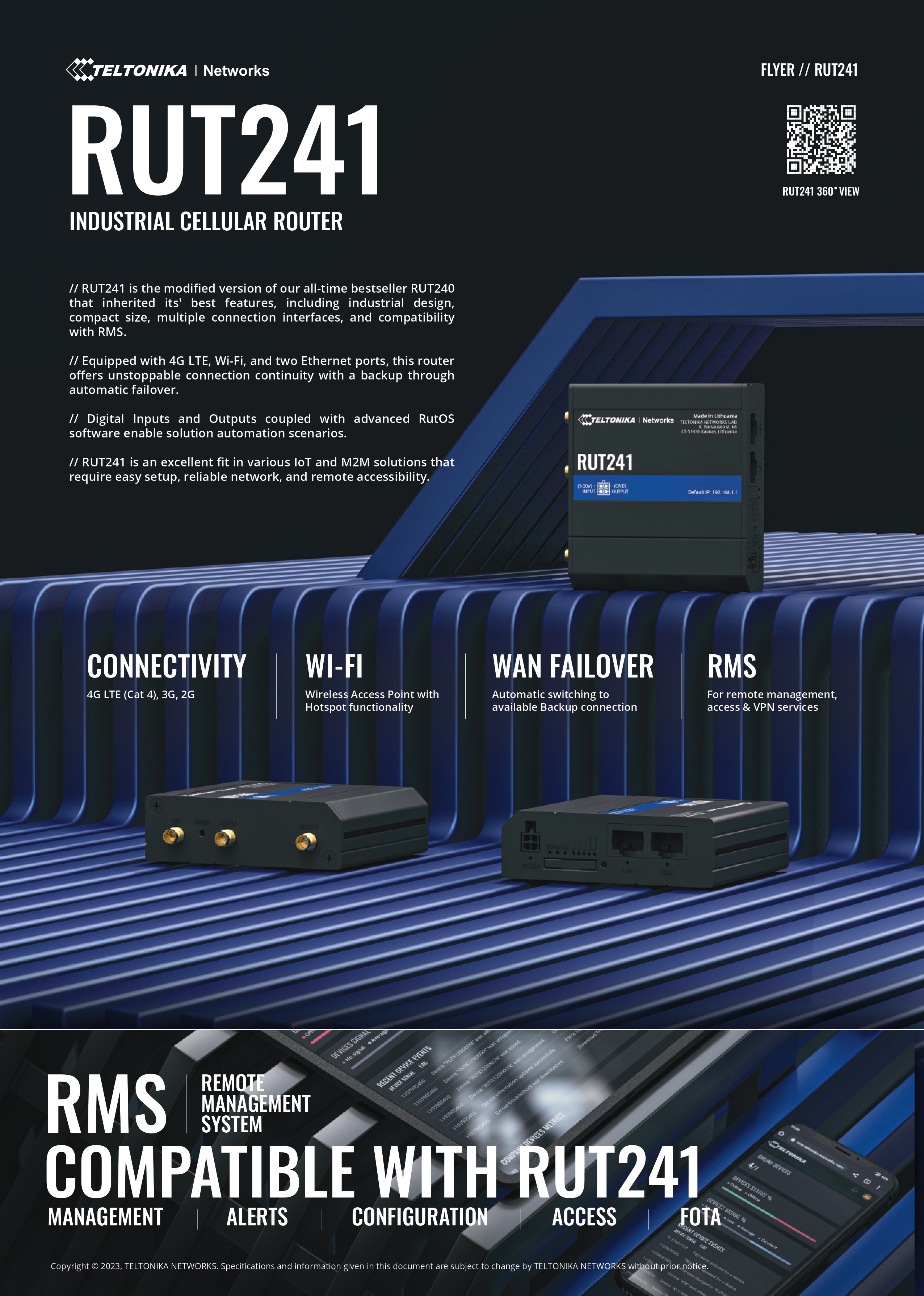 TELTONIKA RUT241 4G LTE INDUSTRIAL ROUTER FOR RELIABLE CONNECTIVITY
