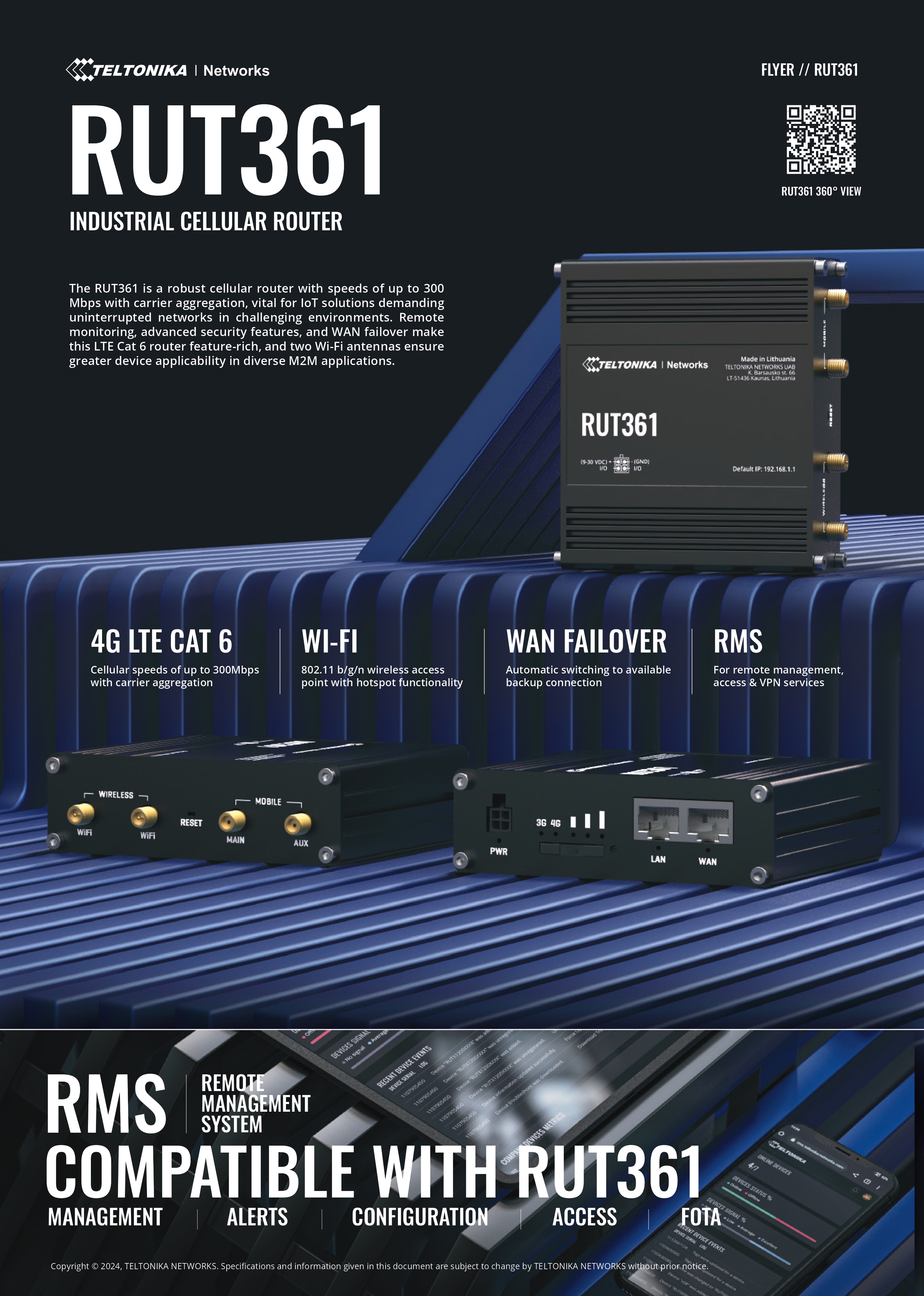 TELTONIKA RUT361 4G LTE ROUTER FOR RELIABLE CONNECTIVITY