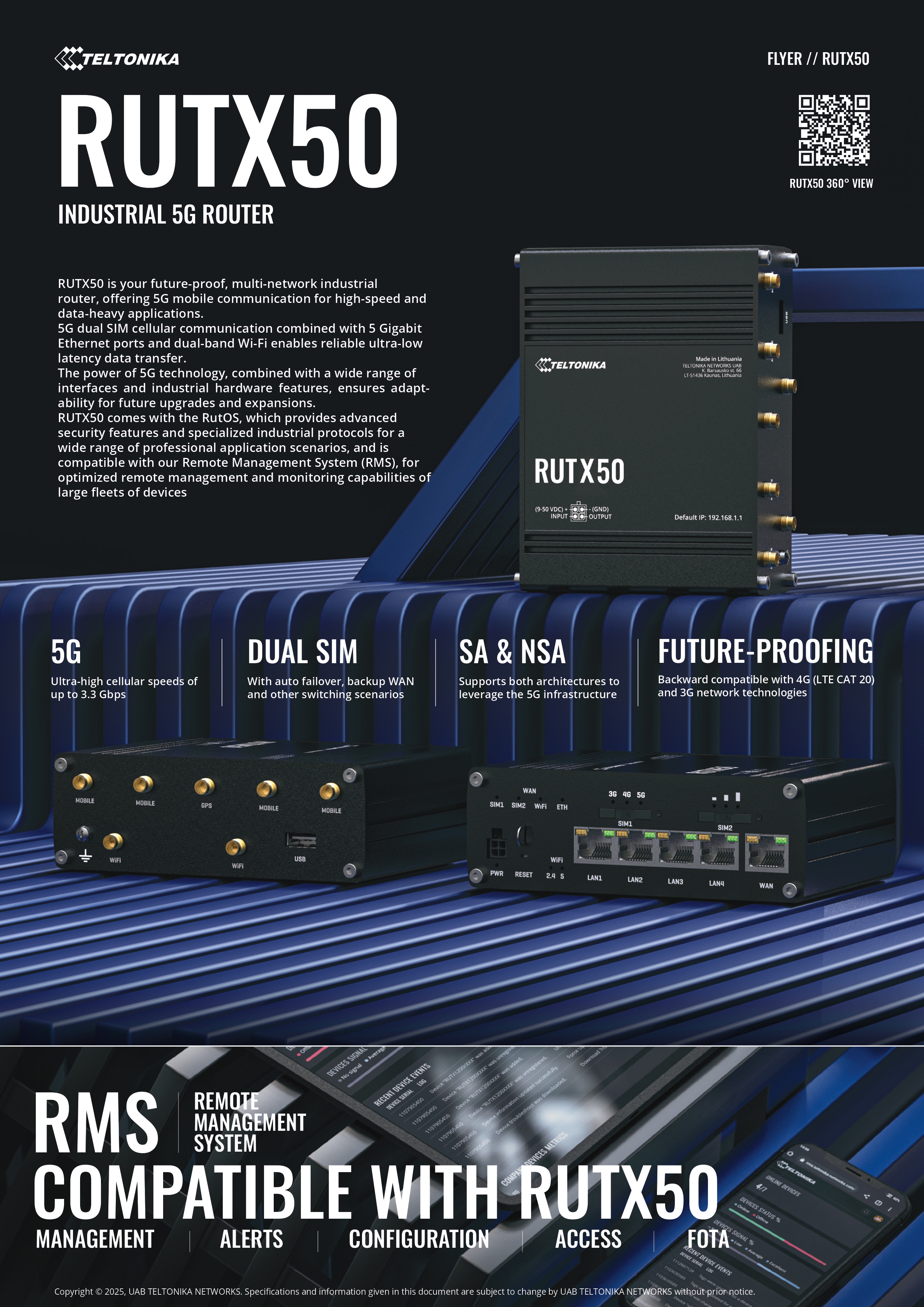 TELTONIKA RUTX50 5G INDUSTRIAL ROUTER FOR RELIABLE CONNECTIVITY
