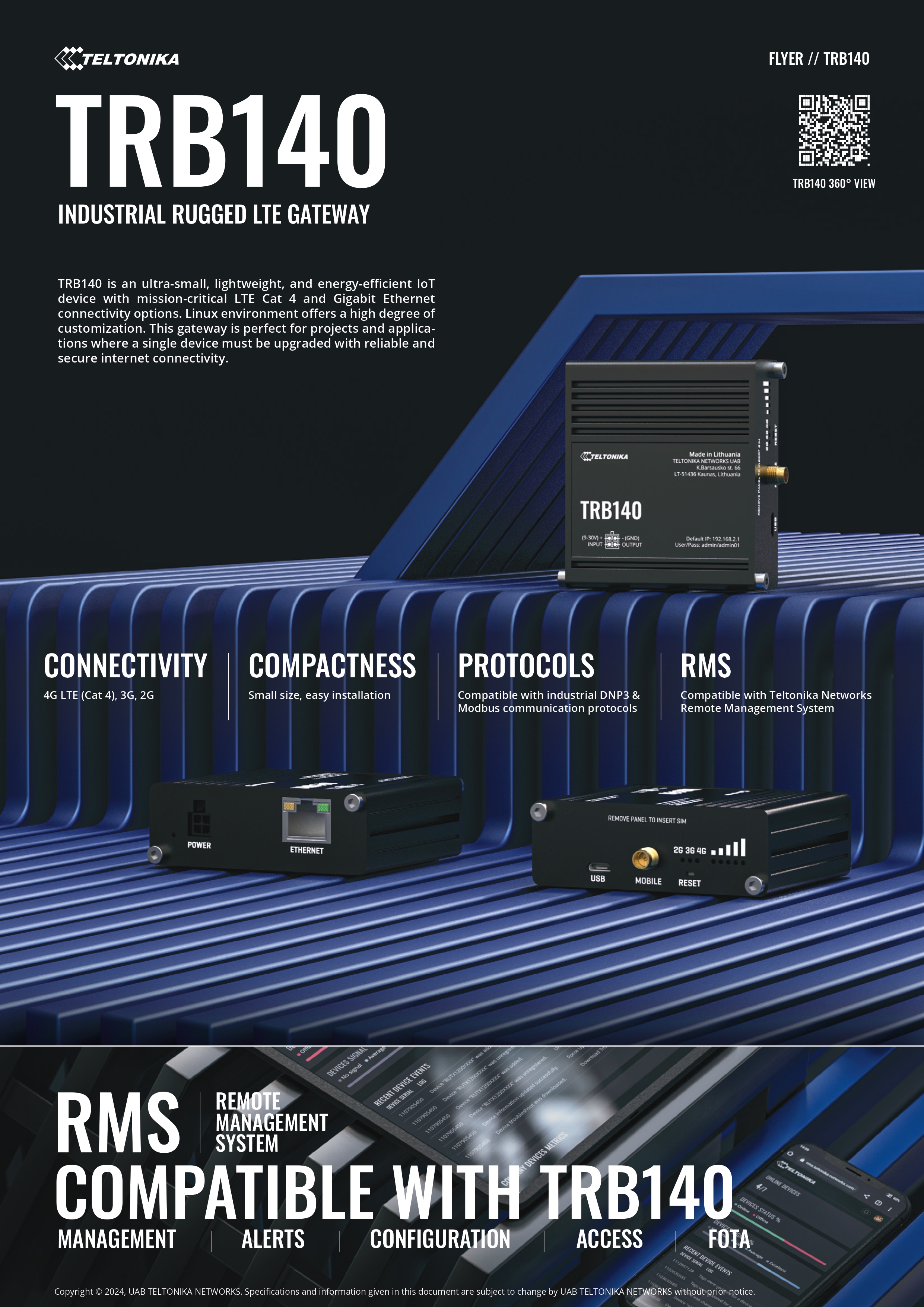 TELTONIKA TRB140 INDUSTRIAL 4G LTE ROUTER FOR RELIABLE CONNECTIVITY