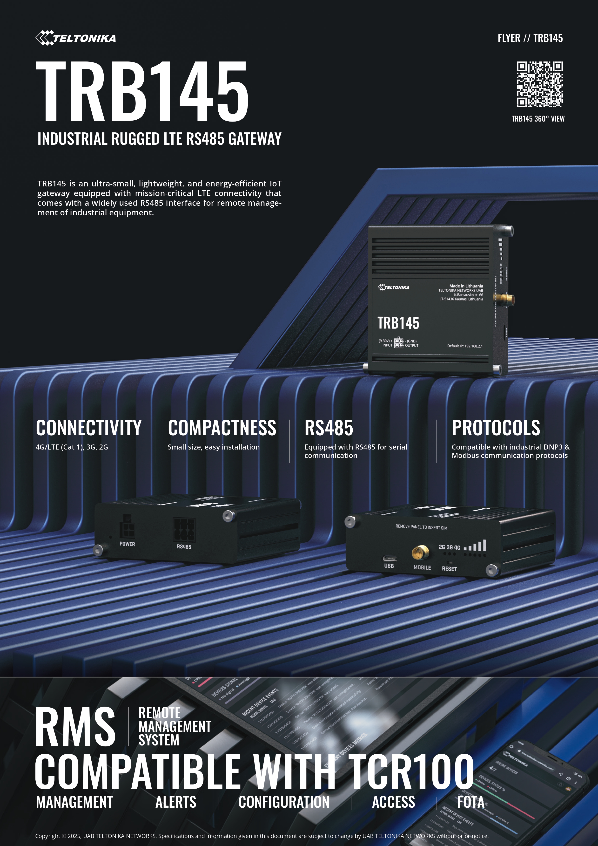 TELTONIKA TRB145 INDUSTRIAL 4G LTE ROUTER FOR RELIABLE CONNECTIVITY