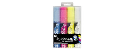 TEXTA LIQUID CHALK WET WIPE MARKERS - ASSORTED COLOURS