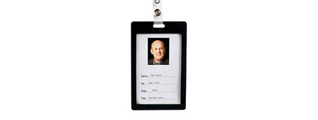 UNSPECIFIED MANUFACTURER HEAVY DUTY RIGID ID CARD HOLDER - BLACK LANDSCAPE/PORTRAIT
