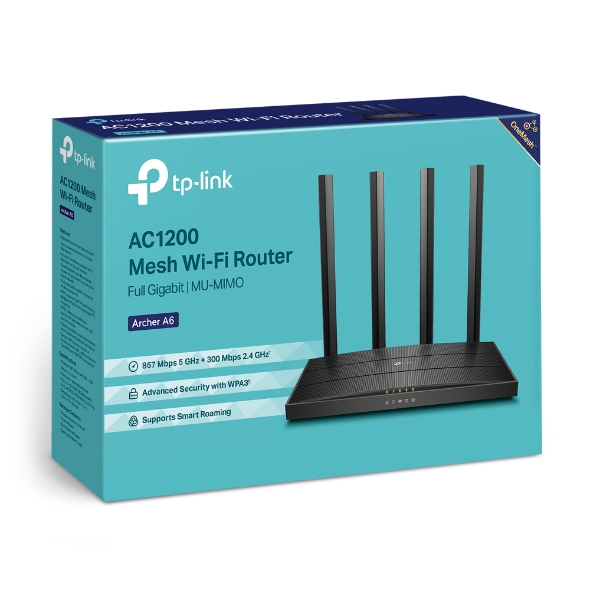 TP-LINK ARCHER A6 AC1200 GIGABIT WI-FI ROUTER FOR FAST HOME INTERNET