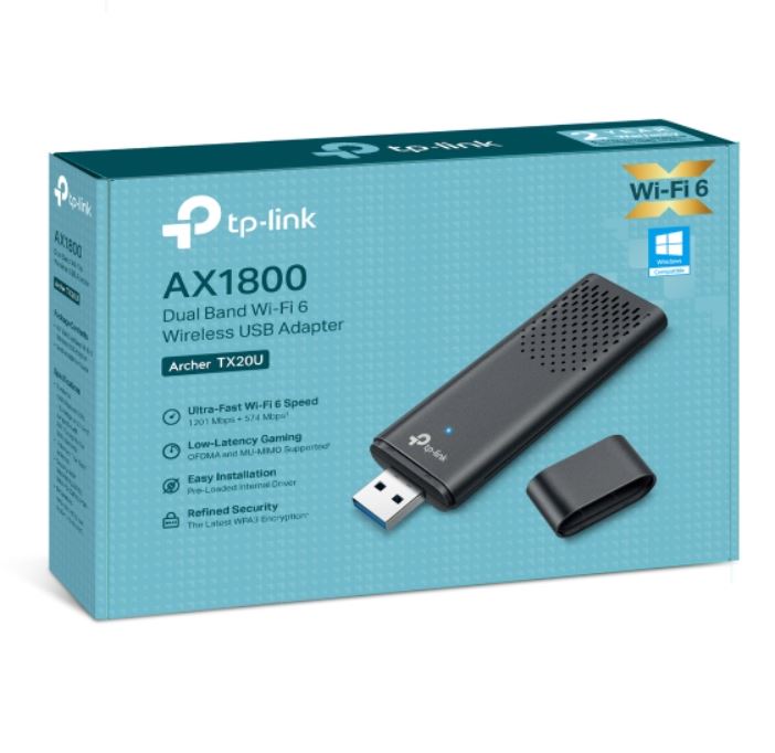 TP-LINK ARCHER TX20U USB 3.0 WI-FI 6 ADAPTER FOR FAST INTERNET
