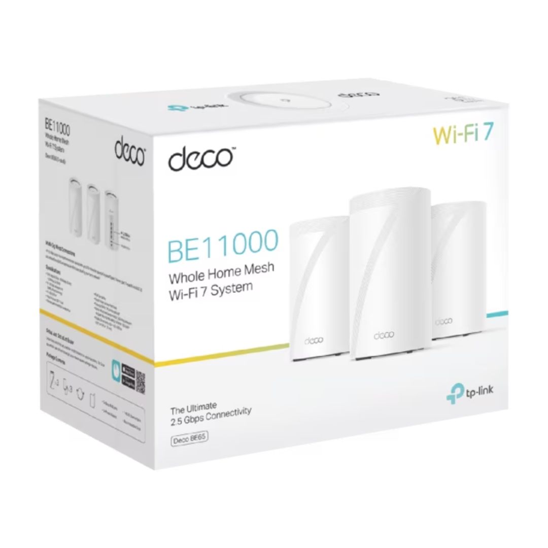 TP-LINK DECO BE65 MESH WI-FI 7 SYSTEM (3-PACK) FOR FAST HOME INTERNET