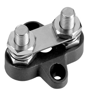 GENERIC/COMPONENT BRAND (ASSUMING NO SPECIFIC BRAND PROVIDED) TWIN M8 POWER DISTRIBUTION POSTS WITH BRIDGE PLATE - BLACK