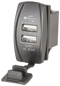 UNSPECIFIED MANUFACTURER PANEL MOUNT TWIN USB CHARGER SOCKET FOR 12V/24V VEHICLES
