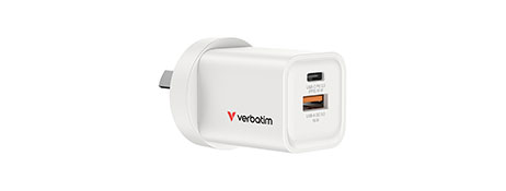 VERBATIM 35W GAN DUAL PORT FAST CHARGER | USB-C & USB-A