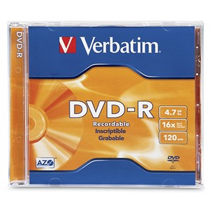 VERBATIM DVD-R DISCS 4.7GB/120MIN - RELIABLE DATA BACKUP