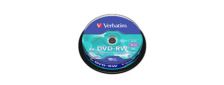 VERBATIM DVD-RW DISCS 10 PACK FOR SECURE DATA ARCHIVING