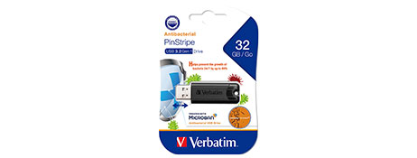 VERBATIM BLACK USB DRIVE WITH MICROBAN PROTECTION