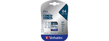 VERBATIM PRO SD CARD 64GB V30 FOR 4K VIDEO & PHOTO